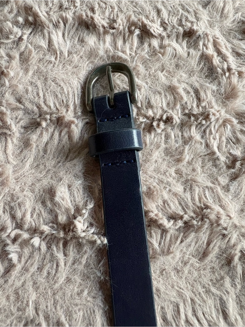Women’s Thin Navy Leather Belt